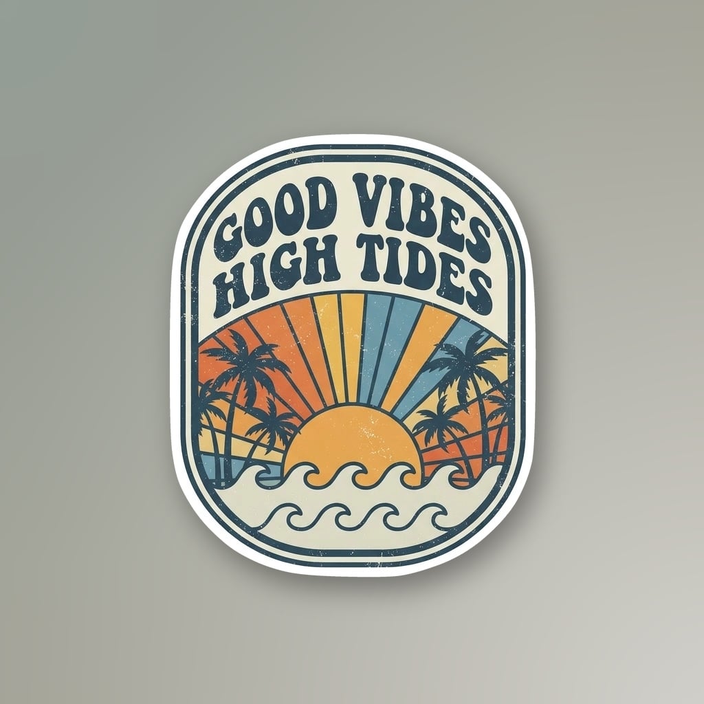 Retro Surf Vibes Badge
