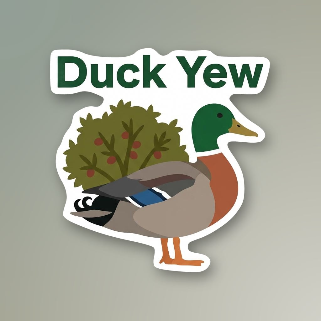 Duck Yew mallard sticker designed on Stickery.ai